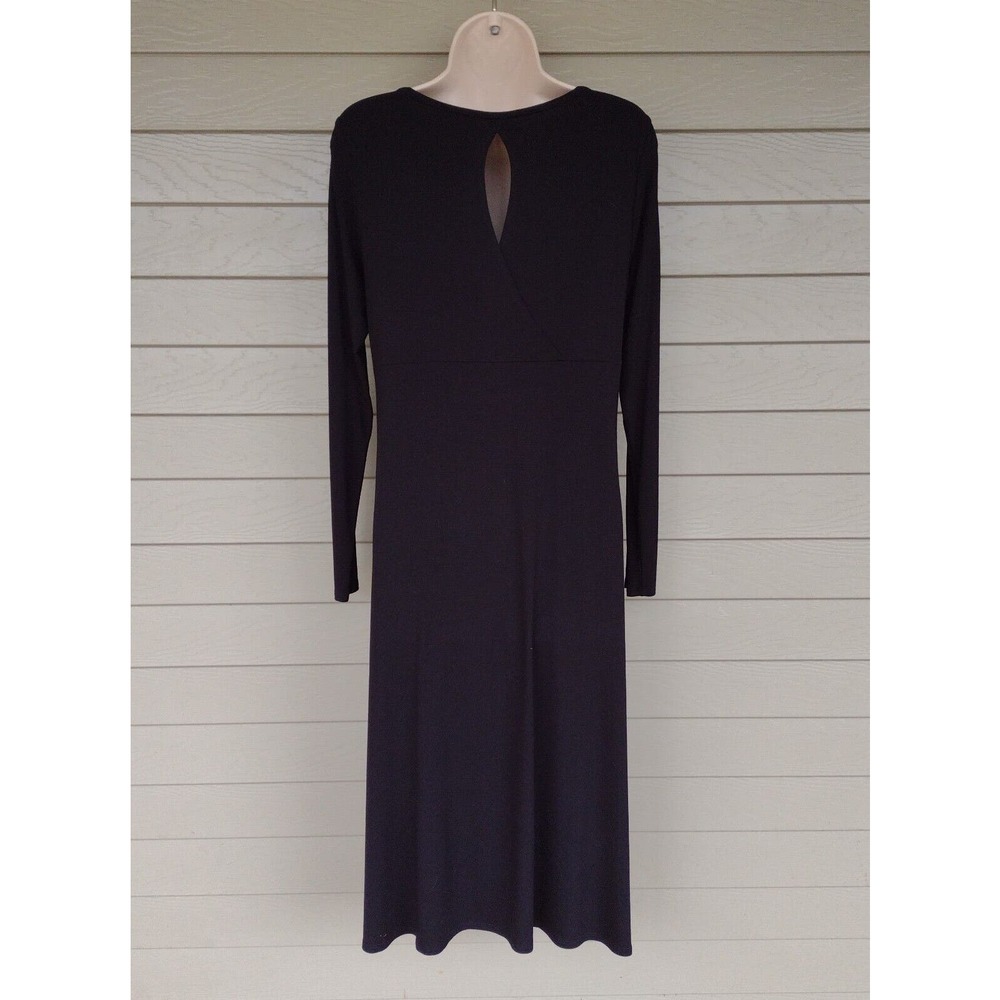 Eileen Fisher Womens Black Minimalist Maxi Dress Scoop Neck Cut Out Back Size S - Picture 3 of 5